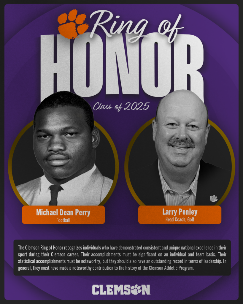 Michael Dean Perry and Larry Penley to be Inducted into Clemson Ring of Honor